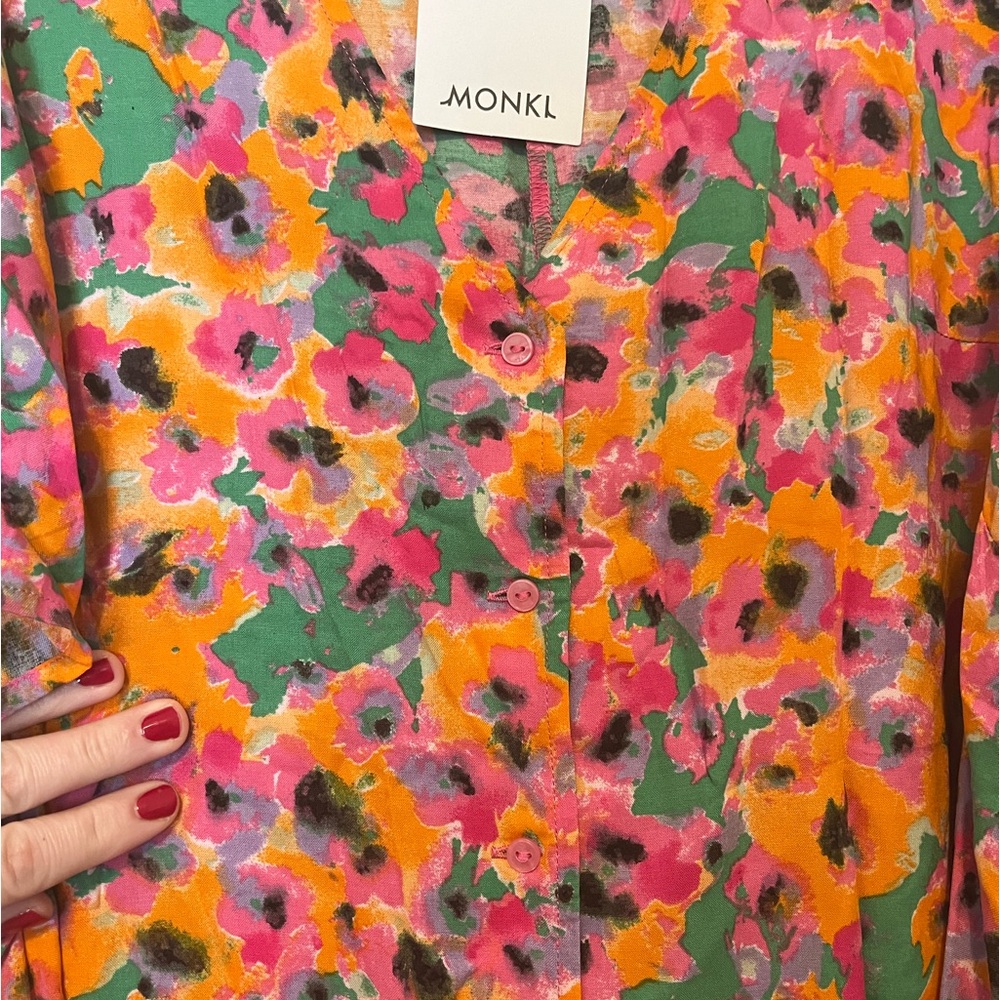 Monki wrap midi dress in pink floral print - Picture 10 of 15
